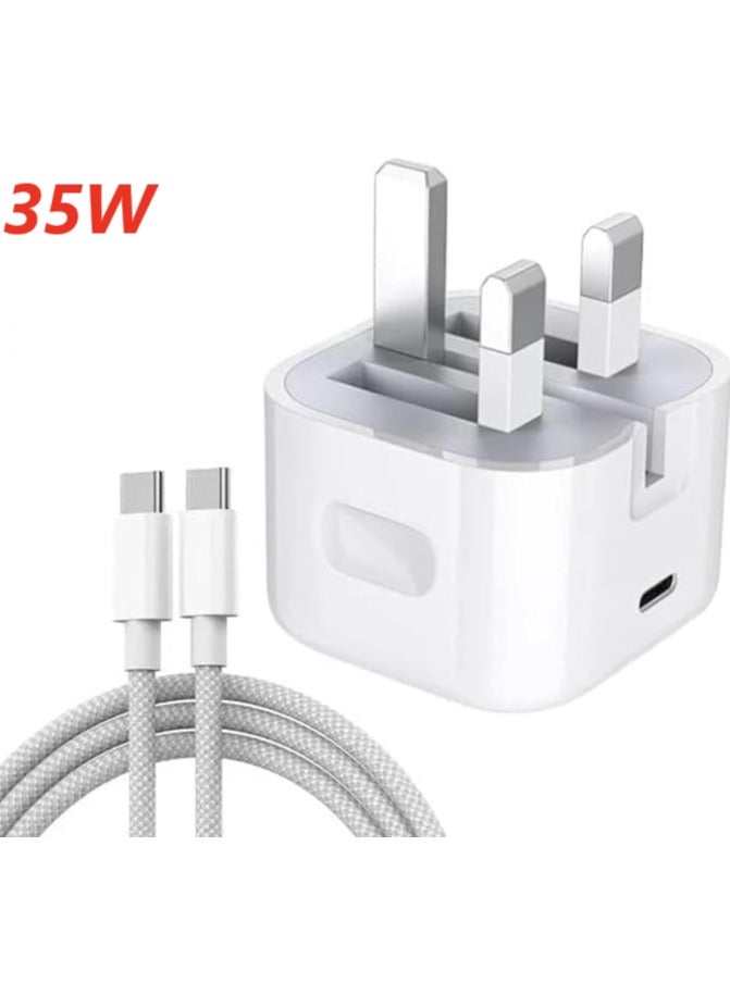 TWEGGON 35W Quick Charger Foldable Plug and Type C to Type C Braided Charging Cable - Image 1